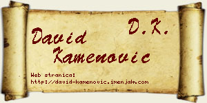 David Kamenović vizit kartica